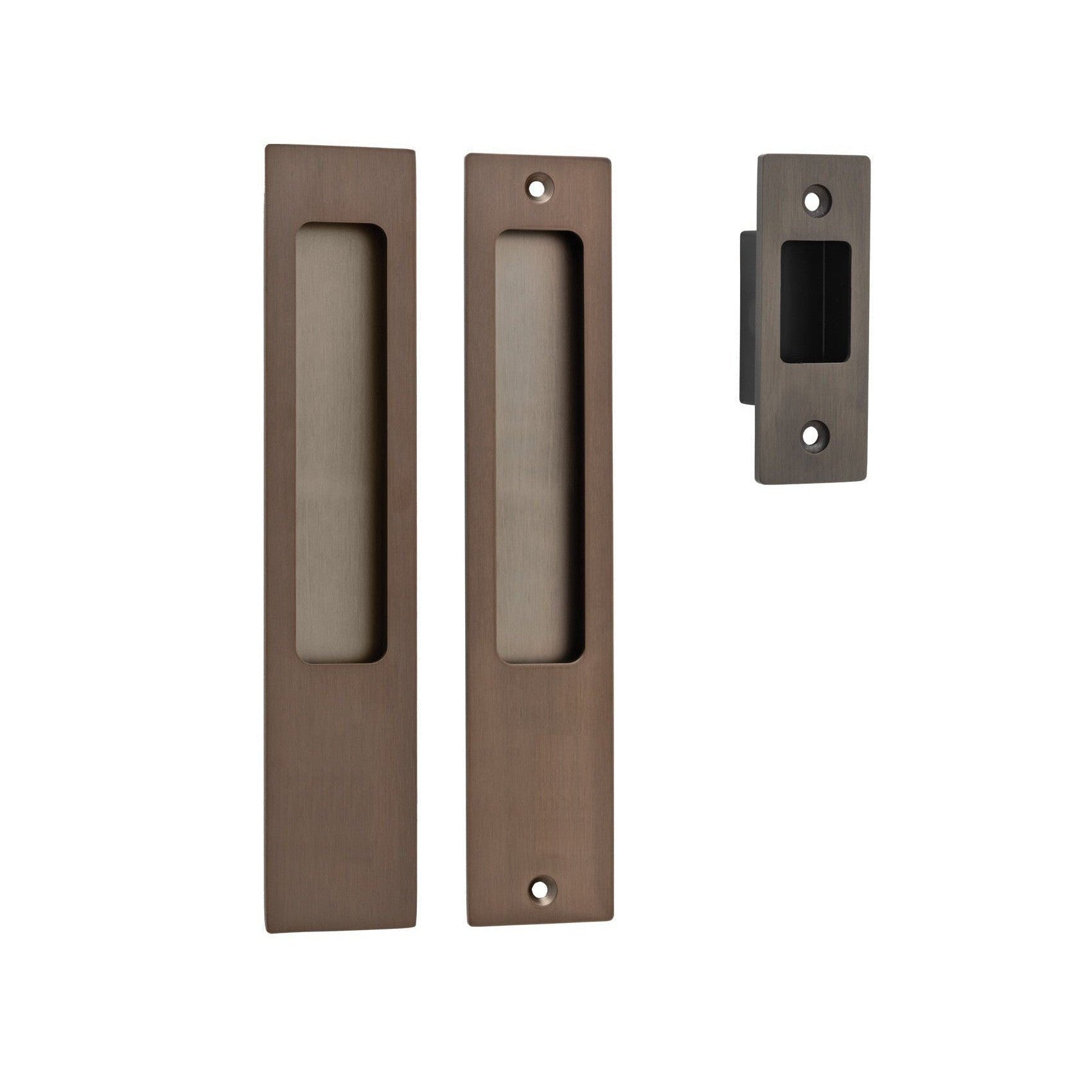 Iver Sliding Door Pull Rectangular Passage Kit Signature Brass