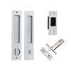 Iver Sliding Door Pull Rectangular Privacy Kit with Privacy Turn Brushed Chrome