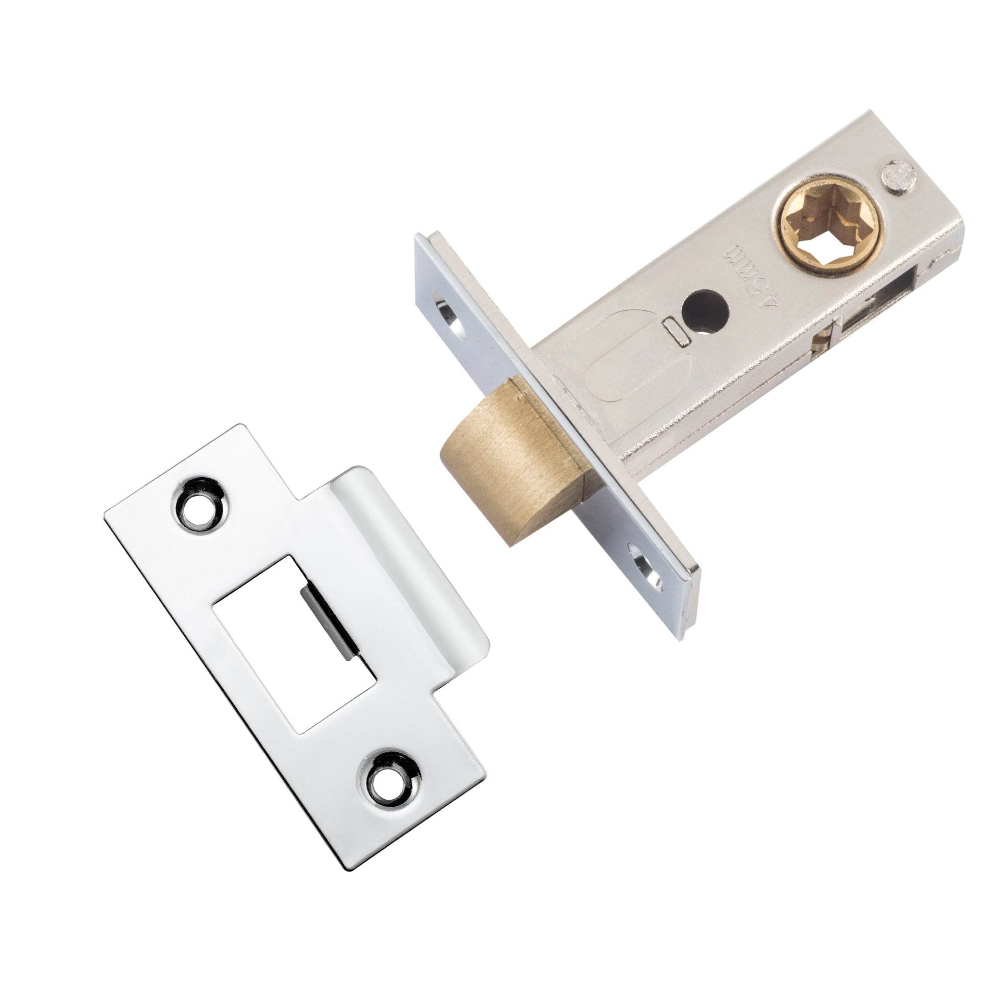 Iver Tube Latch Split Cam Hard Sprung 'T' Striker Polished Chrome Backset 45mm