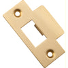 Iver Tube Latch Striker Universal 'T' To Suit Metal Door Frame Brushed Brass W42xH70mm