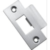 Iver Tube Latch Striker Universal 'T' To Suit Metal Door Frame Brushed Chrome W42xH70mm