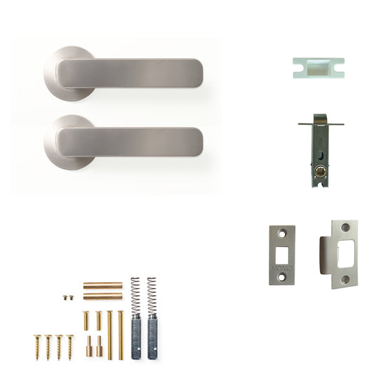 Momo Aspen Door Handle Tubular Latch Passage Set Dull Brushed Nickel