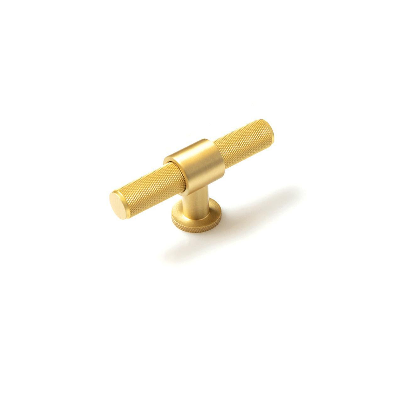 Momo Belgravia 82mm T Cupboard Knob Brushed Satin Brass
