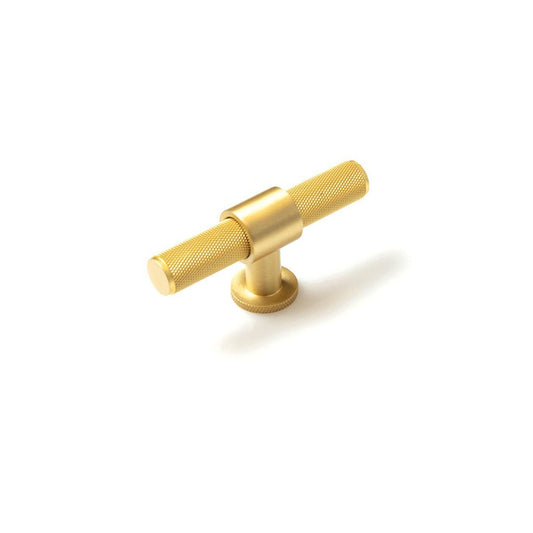 Momo Belgravia 82mm T Cupboard Knob Brushed Satin Brass
