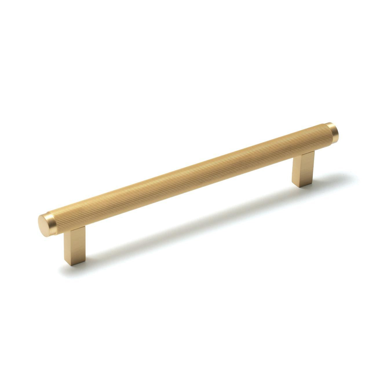 Momo Bellevue 160mm Lined Bar Cabinet Pull Handle Brushed Satin Brass
