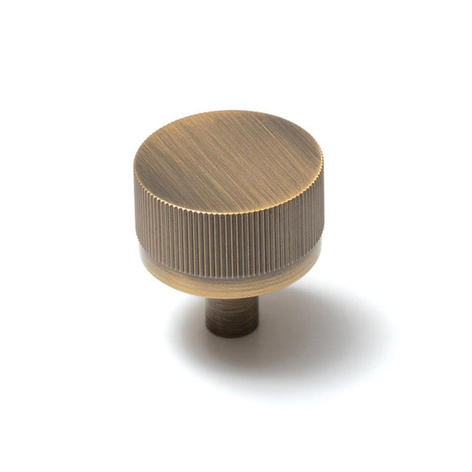 Momo Bellevue 35mm Lined Cupboard Knob Dark Brushed Brass