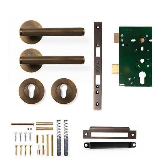 Momo Bellevue Lined Door Handle Entrance Set Bronze