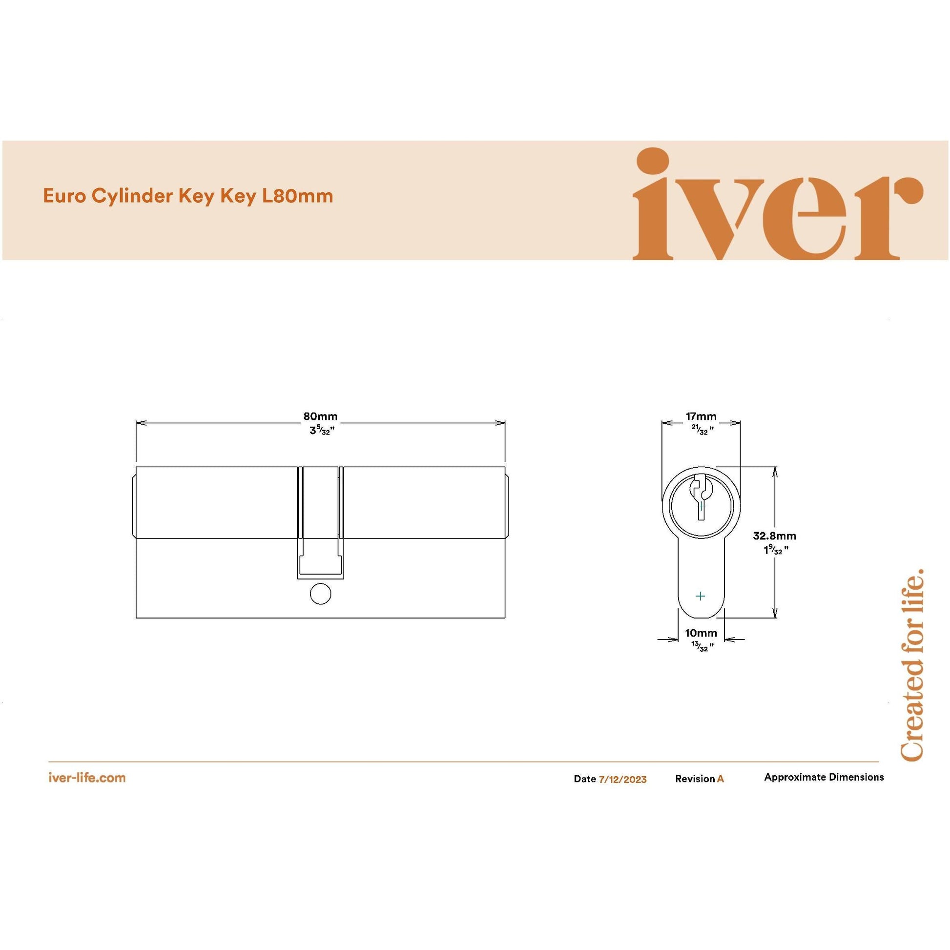 SDG Euro Cylinder Dual Function 5 Pin Signature Brass L80mm